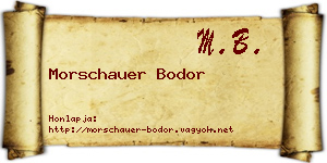 Morschauer Bodor névjegykártya